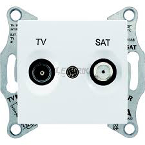 Розетка TV/SAT прохідна Schneider Electric Sedna білий (SDN3401921)