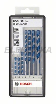 Набір із 7 свердл по бетону Robust Line Blue Granite 5; 5,5; 6; 6; 7; 8; 10 мм