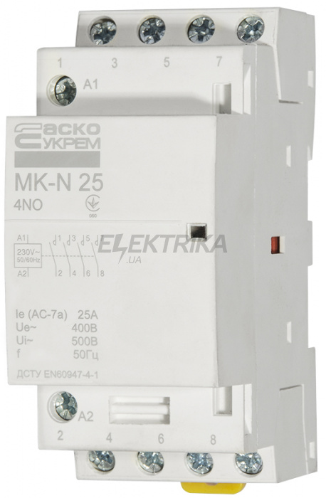 Контактор модульний АСКО-УКРЕМ MK-N 4P 25A 4NO (A0040030027)