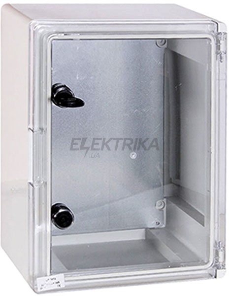Шафа удароміцна з АБС-пластику e.plbox.300.400.195.tr 300х400х195мм IP65 з прозорими дверцятами