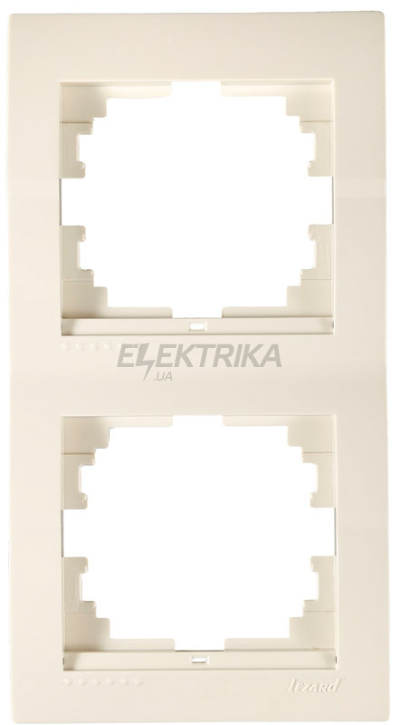 Рамка 2 посту вертикальна Lezard Deriy б/вст крем (702-0300-152)
