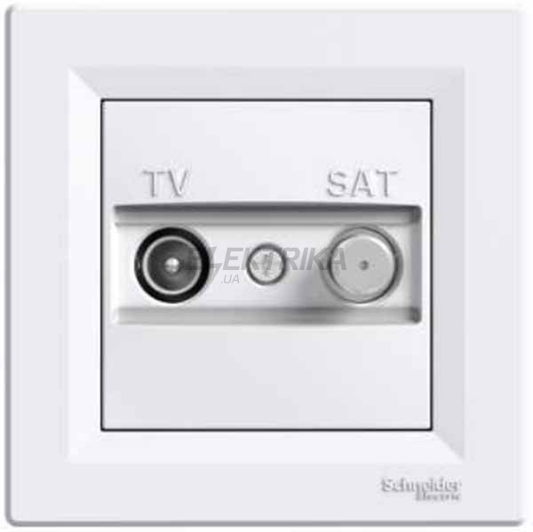 Розетка TV-SAT індивідуальна Schneider Electric Asfora 1дБ білий (EPH3400421)