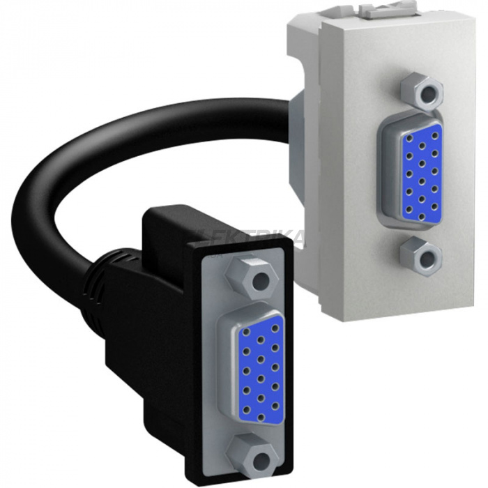 Розетка HD15 (VGA) Schneider Electric Unica 1 модуль алюміній (MGU3.432.30)