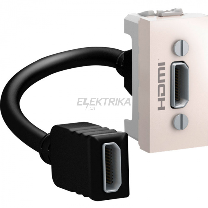 Розетка HDMI Schneider Electric Unica 1 модуль слонова кістка (MGU3.430.25)