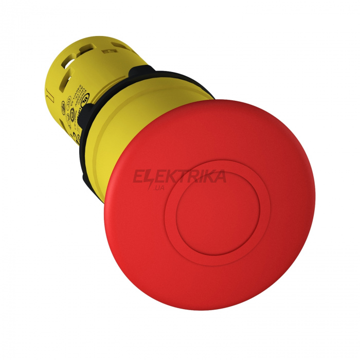Кнопка аварійного зупинки Schneider Electric Harmony XB7, Monolithic emergency stop, plastic, red mushroom Ø40, Ø22, latching push-pull, 1 NO + 1 NC XB7NT845