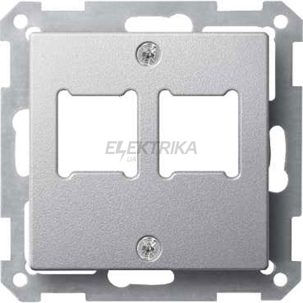 Панель центральна для розетки RJ11/RJ45, 2 поста, алюміній