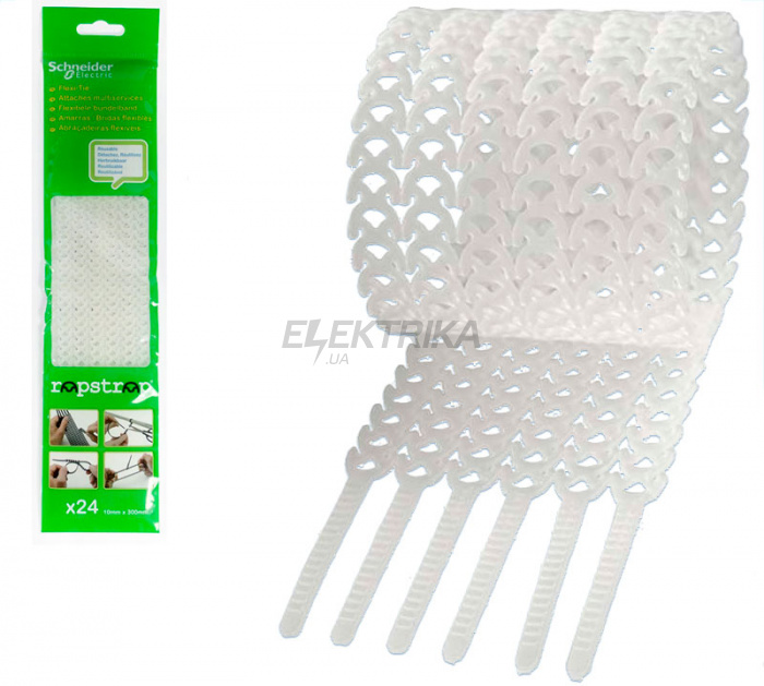 Стяжка кабельна Schneider Electric Rapstrap 10х300 мм (24 шт) білий (IMT38071)