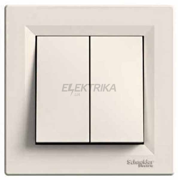Вимикач кнопковий двоклавішний Schneider Electric Asfora кремовий (EPH1100123)