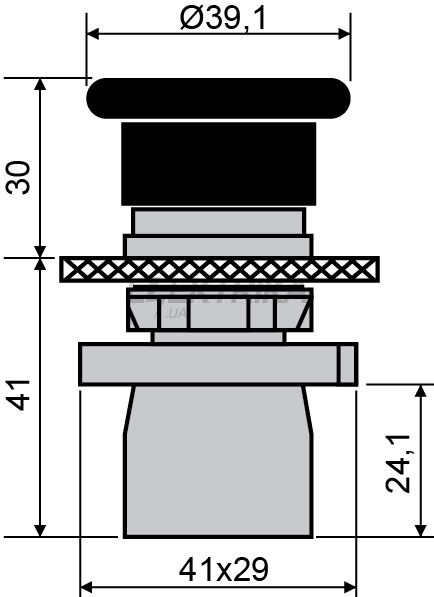 Кнопка "грибок" "Старт" АСКО-УКРЕМ LAY5-EC31(d 40 мм) зелений (A0140010191)
