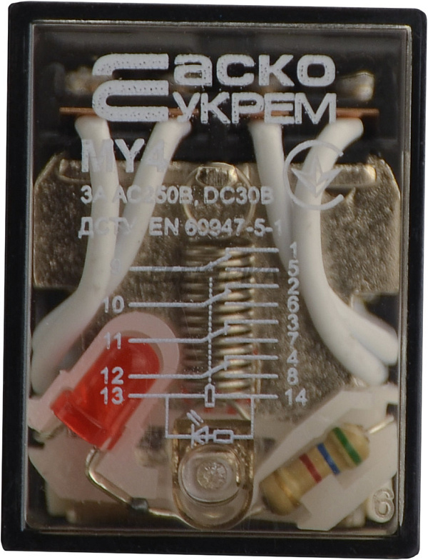 Реле проміжне АСКО-УКРЕМ МY4 (AC 24 V) (A0090010010)