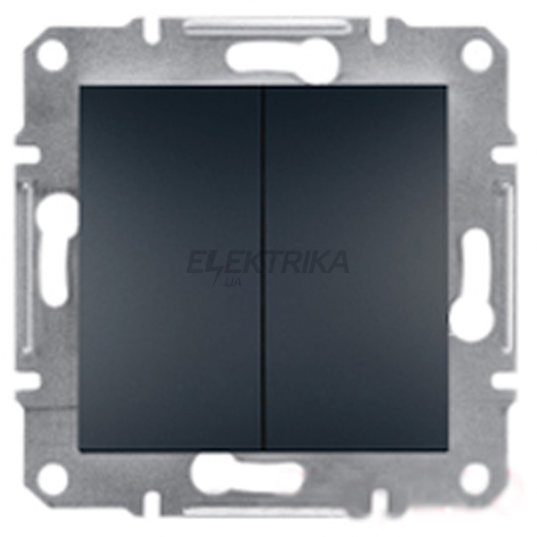 Вимикач двоклавішний Schneider Electric Asfora антрацит (EPH0300171)