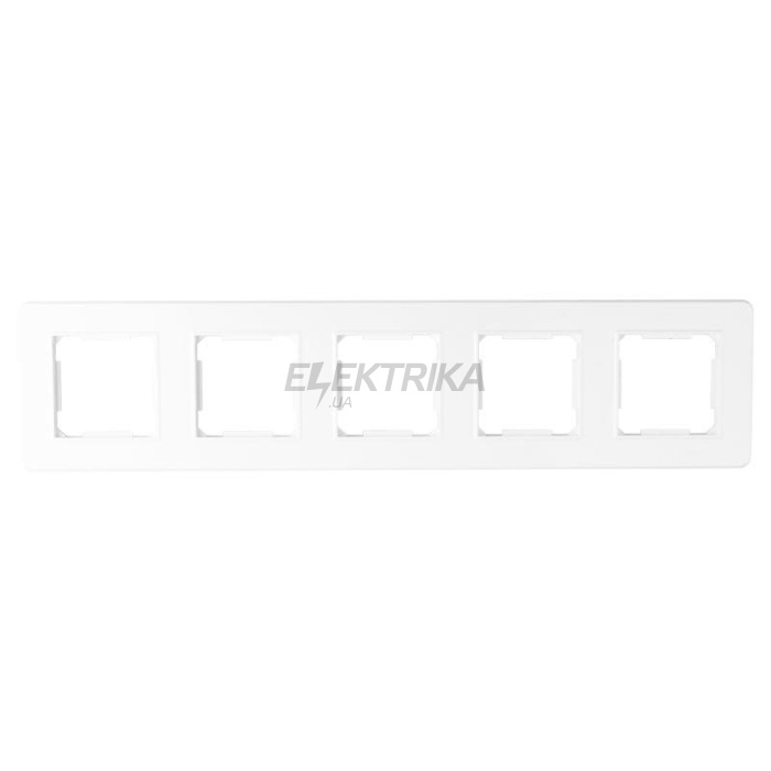 Рамка 5-місна, пластикова, біла глянцева QUAD (QAD1005W)