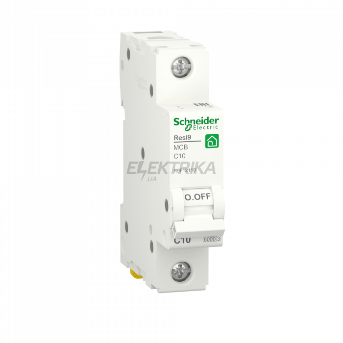 Автоматичний вимикач Schneider Electric RESI9 6kA 1P 10A C R9F12110
