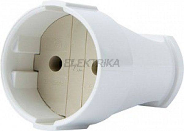 Розетка переносна e.socket.001.10.white, без з/к, 10А біла