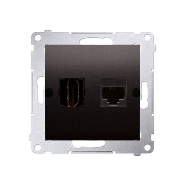 Розетка HDMI + комп'ютерна RJ45 кат.6 Simon 54, антрацит