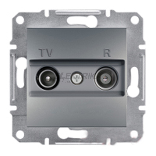 Розетка TV/R кінцева Schneider Electric Asfora 1дб сталь (EPH3300162)