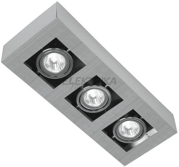Світильник стельовий LOKE 89077 3LED 3x3 тертий алюміній/хром/чорний