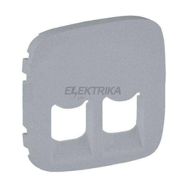 Панель лицьова розетки подвійний RJ11+RJ45, алюміній, Valena ALLURE