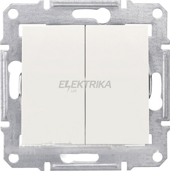 Вимикач 2-клавішний IP44 Schneider Electric Sedna білий (SDN0300421)
