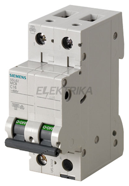 АВТОМАТ ЗАХИСТУ SIEMENS 400V 6KA, 2-ПОЛ., C, 6A