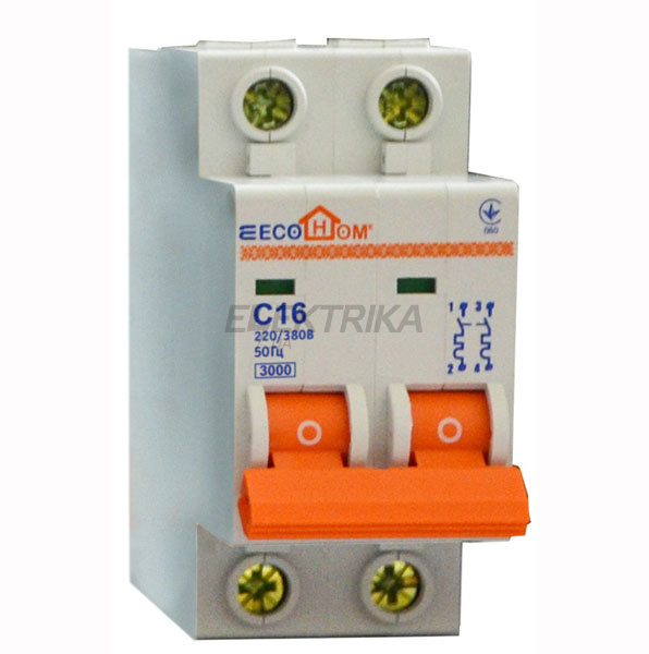 Автоматичний вимикач модульний ECO 2p З 16A