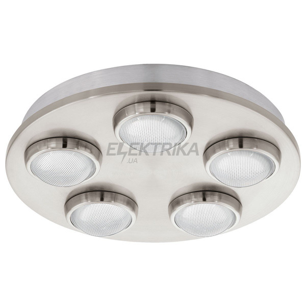 Люстра "Lombes" 5х4,2Вт LED, нікель матовий/прозорий, 94546