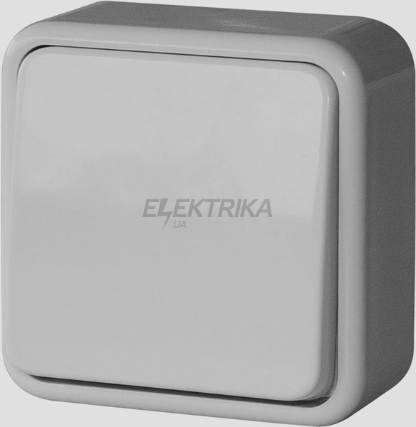 Вимикач одноклавішний e.touch.1111.w.blister для зовнішнього монтажу, білий, у блістерній упаковці.