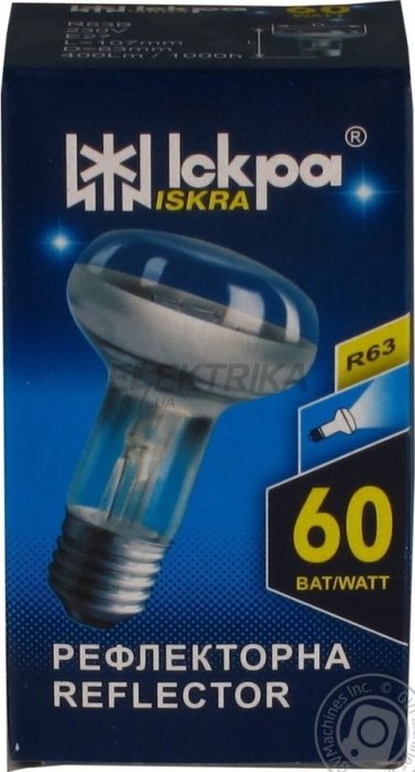 Лампа рефлекторна Іскра R63 230В 60Вт Е27 (z000202)