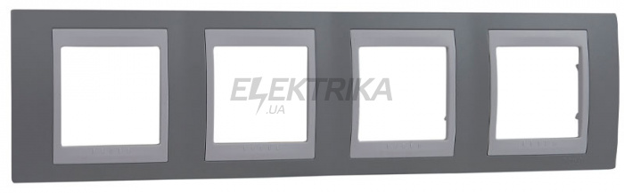 Рамка 4 посту Schneider Electric Unica туманно-сірий/білий (MGU6.008.865)