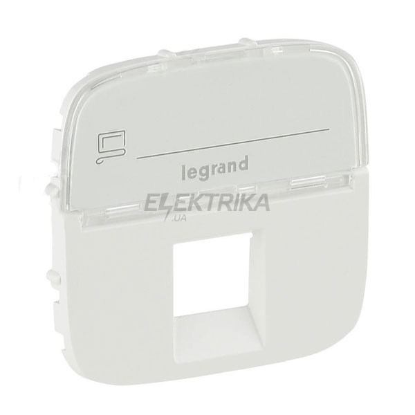 Панель лицьова розетки RJ11/RJ45 з тримачем маркування, білий, Valena ALLURE