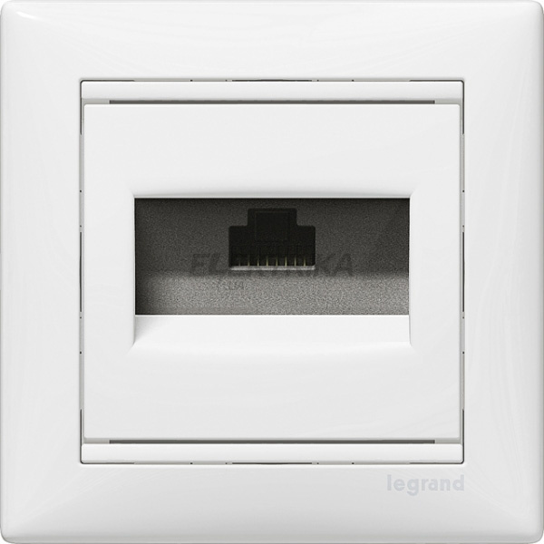 Інформаційна розетка кат.6, білий із захватами, RJ 45 UTP -1 вихід, Valena