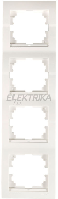 Рамка 4 поста вертикальна Lezard Deriy білий (702-0200-154)