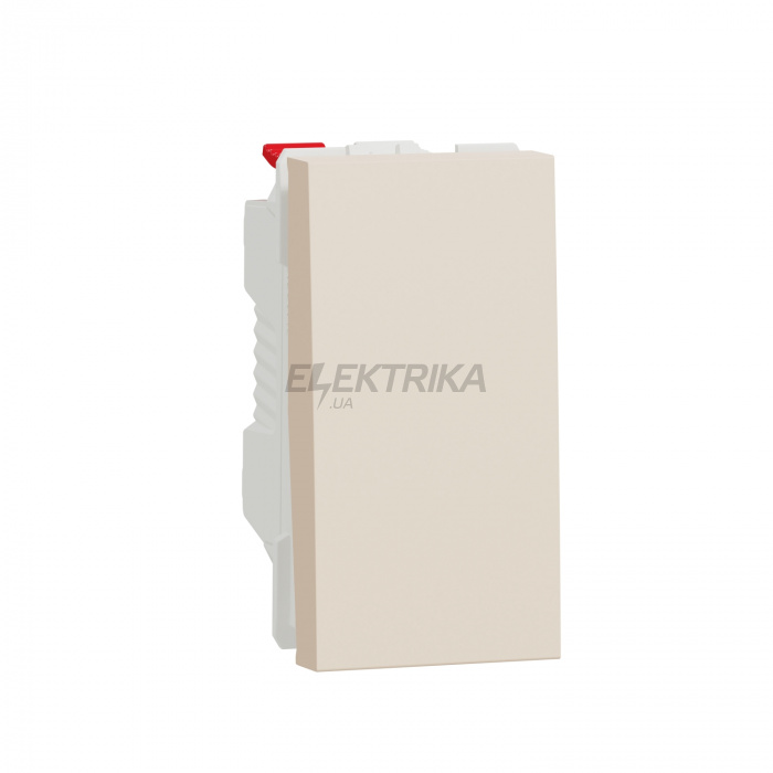 Вимикач Schneider Electric Вимикач 1-клавішний, 10А, 1 бежевий модуль Unica New Studio NU310144