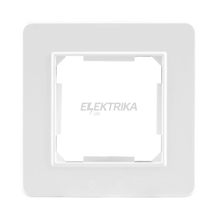 Рамка одинарна, пластикова, біла глянцева QUAD (QAD1001W)