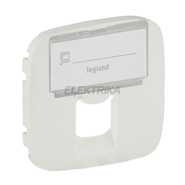 Панель лицьова розетки RJ11/RJ45 з тримачем маркування, перли, Valena ALLURE