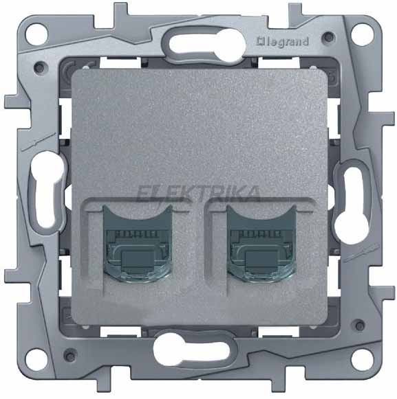 Розетка RJ11+RJ45 кат.5 UTP, алюміній 672452