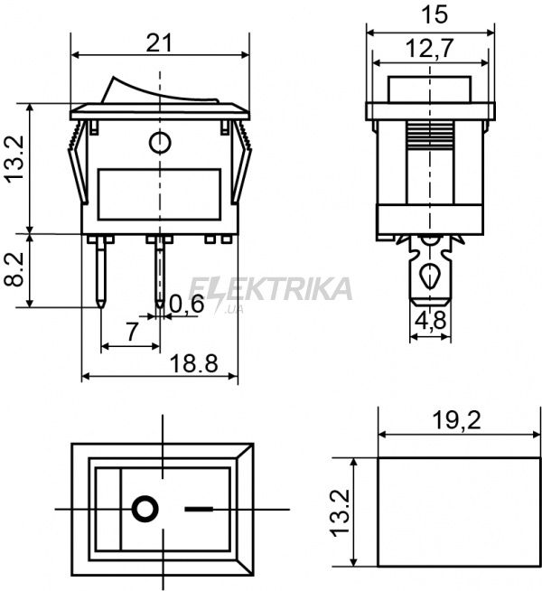 Перемикач одноклавішний АСКО-УКРЕМ KCD1-101 Grey/Grey сірий (A0140040051)