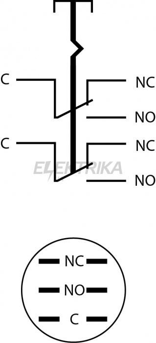 Кнопка металева АСКО-УКРЕМ TYJ 16-312 2NO+2NC з фіксацією (A0140010091)