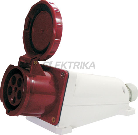 Силова розетка стаціонарна e.socket.pro.4.63, 4п., 380В, 63А (134)