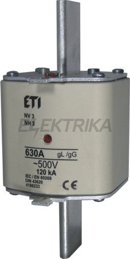 Плавка вставка запобіжник ETI NH3 gG 500A/690V 004186331