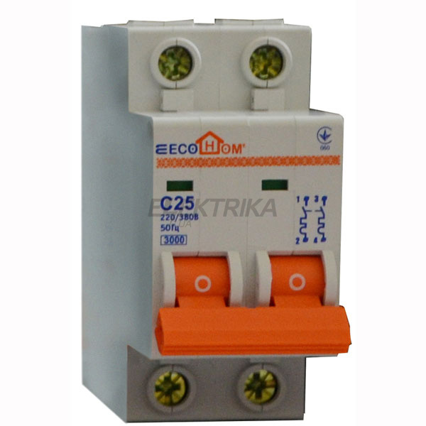Автоматичний вимикач модульний ECO 2p З 25A