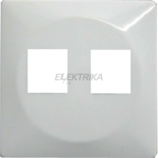Панель e.lux.16121L.pn.white для подвійної розетки під Jack RJ12 або RJ45, біла
