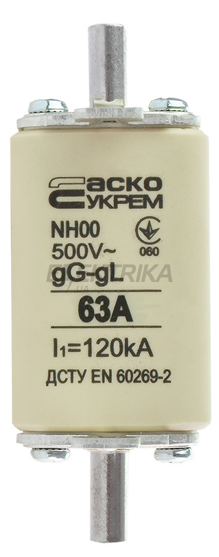 Запобіжник ножовий плавкий АСКО-УКРЕМ NH00 63A gG (A0050010013)