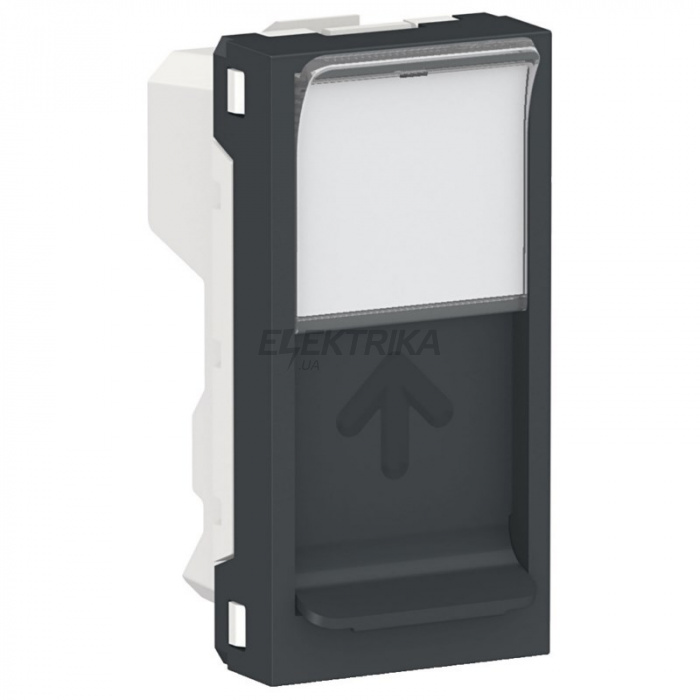 Центральна плата розетки RJ45 Keystone/Systimax Schneider Unica New 1 модуль антрацит (NU946054)