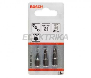 Набір із 3 насадок-біт Extra Hart (змішаний) S 1,0x5,5; PH2; PZ2; 25 мм