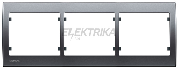 Рамка 3 посту Siemens Iris сталь нептун (S18003 AN)