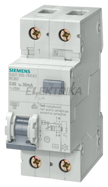 ДИФ.АВТОМАТ SIEMENS ТИП AC, 30MA 1+NP B16 6KA