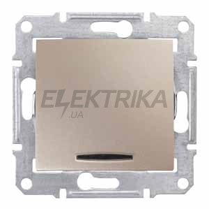 Вимикач 1-клавішний із синім підсвічуванням Schneider Electric Sedna титан (SDN1400168)