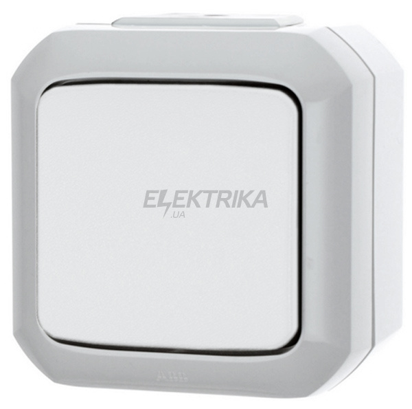 Вимикач 1-клавішний, прохідний, IP54, білий, Variant+, Elektro-Praga