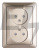 Комплект e.lux.1222L.2gz.nickel подвійний розетки без з/к, "нікель"